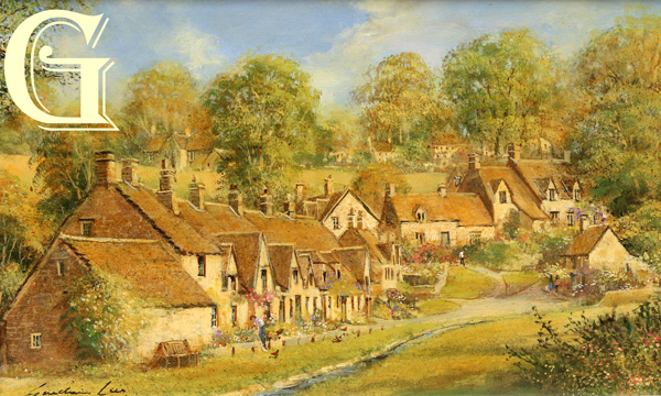 Gordon Lees original painting, ARLINGTON ROW BIBURY